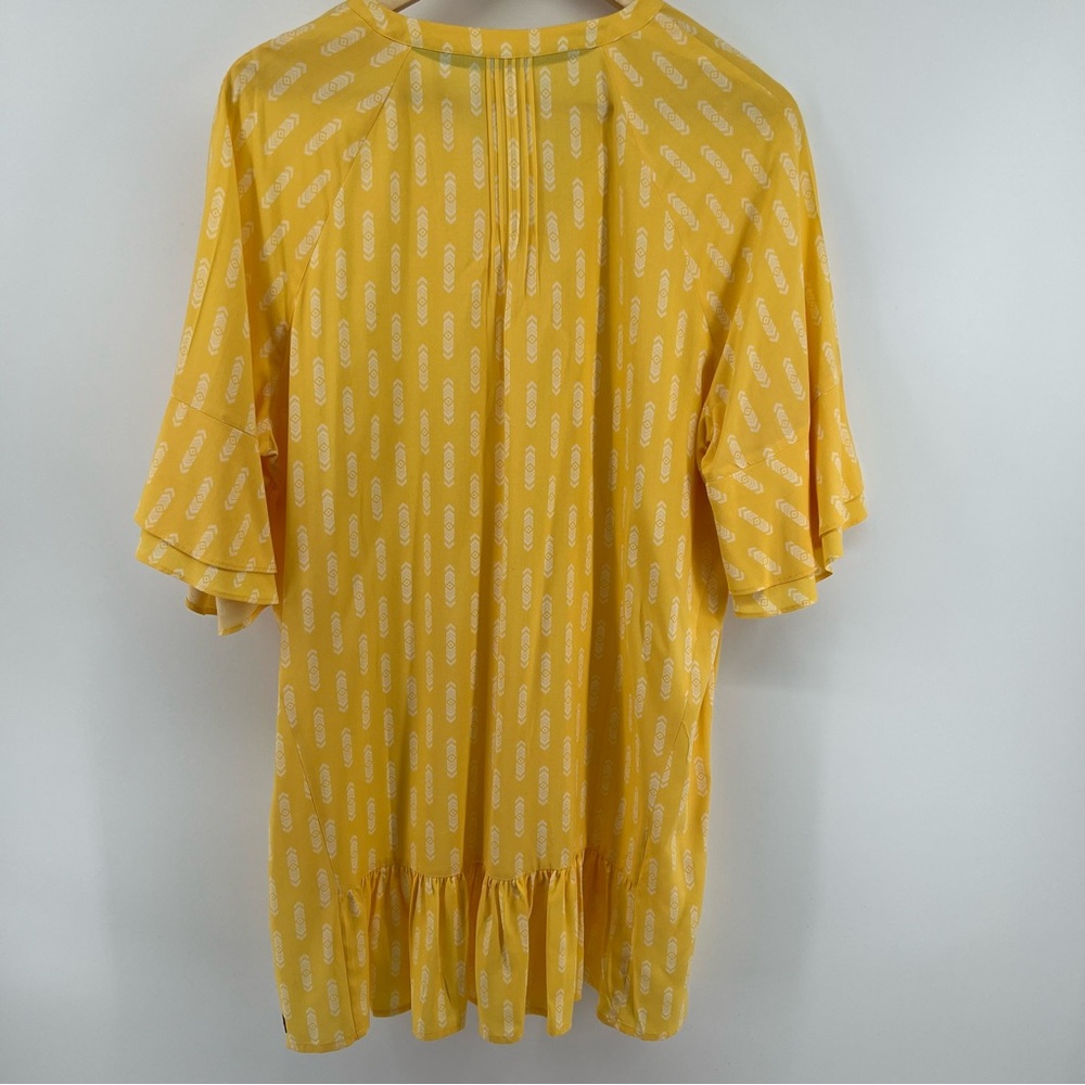 Matilda Jane Yellow Tunic with Flutter Sleeves and Mandarin Collar - Picture 7 of 8